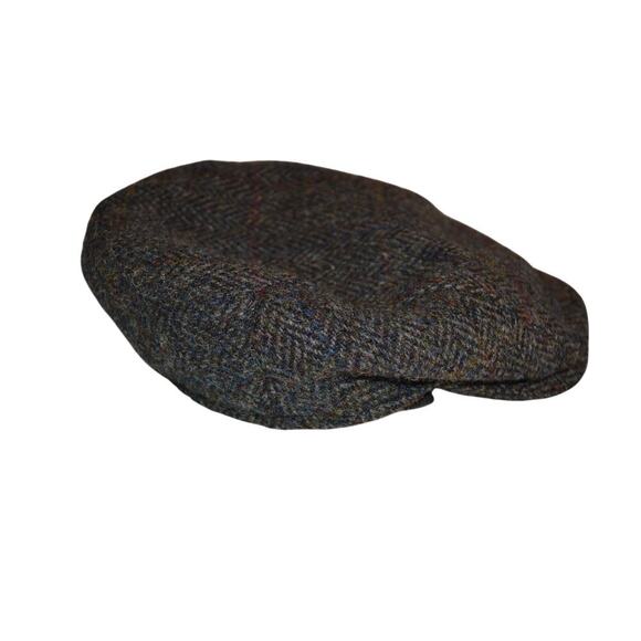 Allen Edmonds Harris Tweed Wool Newsboy Cap Gray Men's Size 59 - Picture 1 of 5
